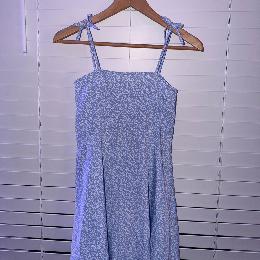 SHEIN Blue Floral Kids Casual Dress